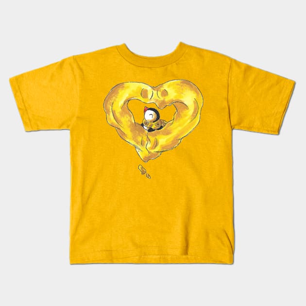 Gooey Cheesy Valentine Kids T-Shirt by KristenOKeefeArt